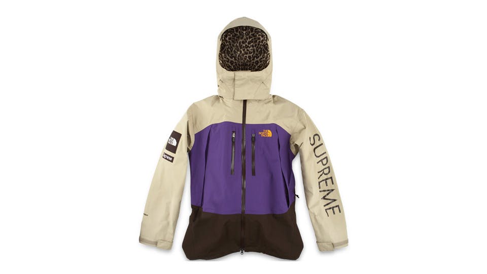 north face supreme jacket purple